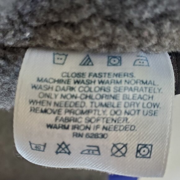 LANDS END Squall Jacket Coat Men's L Fleece Lined Blue Pockets Full Zip Patch - Picture 11 of 16